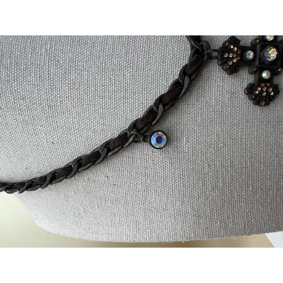 Vintage Style Cross Pendant Necklace with Rhinestones - Picture 6 of 9